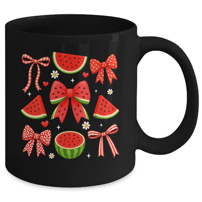 Retro Summer Vibes Coquette Bow Summer Watermelon Vacation Mug | teecentury