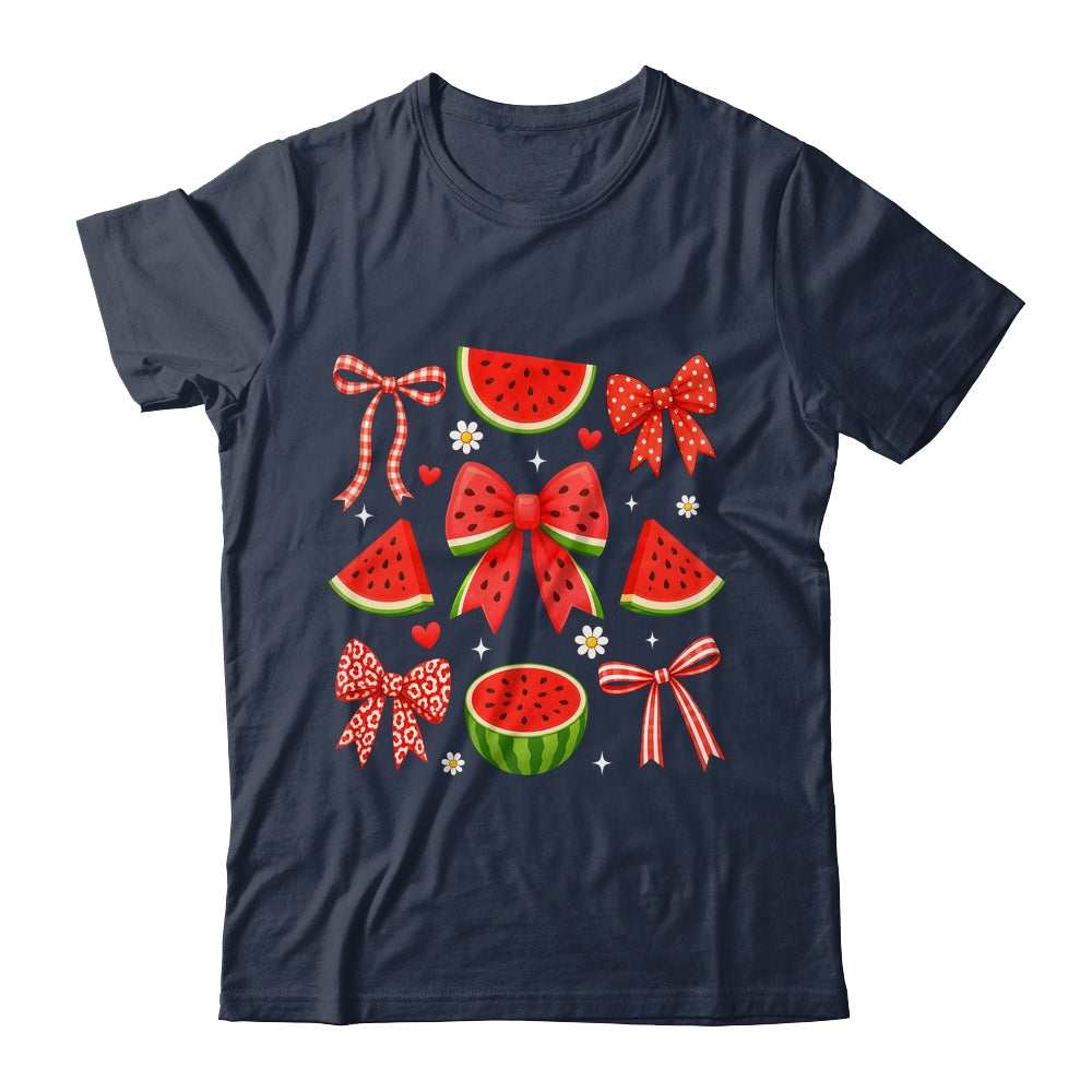 Retro Summer Vibes Coquette Bow Summer Watermelon Vacation Shirt & Tank Top | teecentury