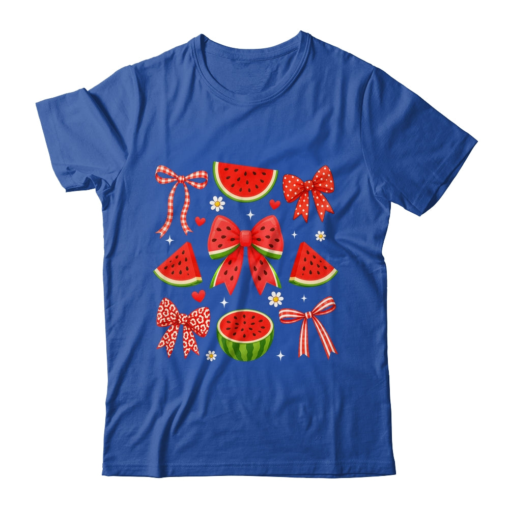 Retro Summer Vibes Coquette Bow Summer Watermelon Vacation Shirt & Tank Top | teecentury