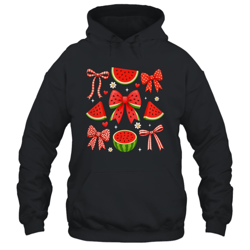 Retro Summer Vibes Coquette Bow Summer Watermelon Vacation Shirt & Tank Top | teecentury
