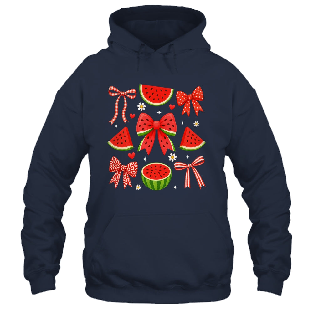 Retro Summer Vibes Coquette Bow Summer Watermelon Vacation Shirt & Tank Top | teecentury