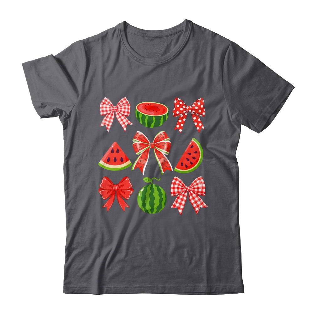 Retro Summer Vibes Coquette Bow Watermelon Summer Vacation Shirt & Tank Top | teecentury