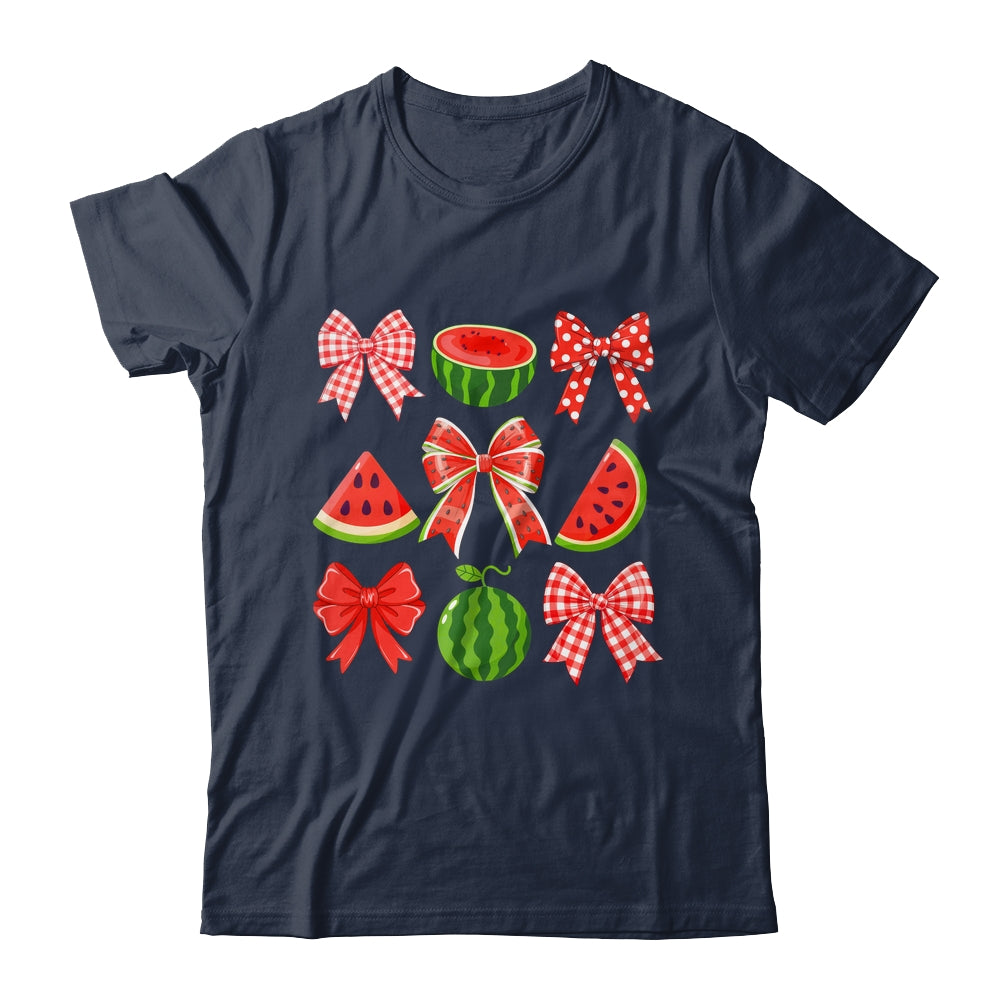 Retro Summer Vibes Coquette Bow Watermelon Summer Vacation Shirt & Tank Top | teecentury