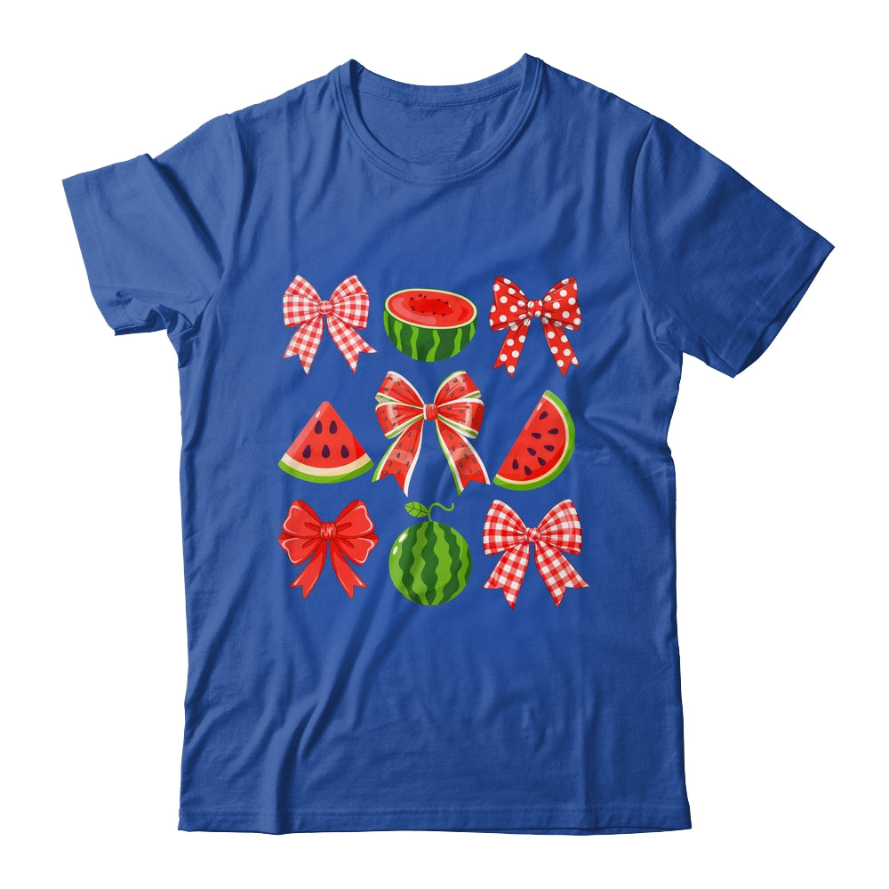 Retro Summer Vibes Coquette Bow Watermelon Summer Vacation Shirt & Tank Top | teecentury