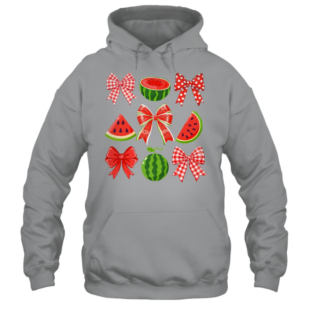 Retro Summer Vibes Coquette Bow Watermelon Summer Vacation Shirt & Tank Top | teecentury
