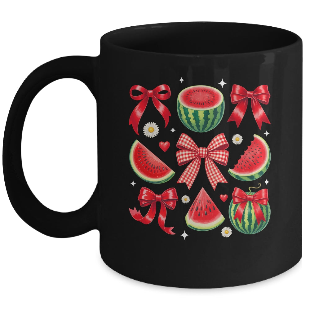 Retro Summer Vibes Watermelon Coquette Summer Fruit Melon Mug | teecentury