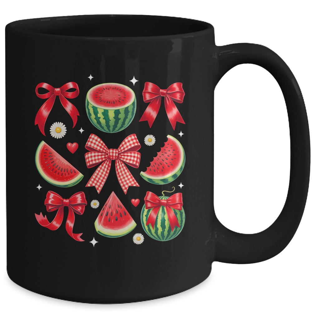 Retro Summer Vibes Watermelon Coquette Summer Fruit Melon Mug | teecentury