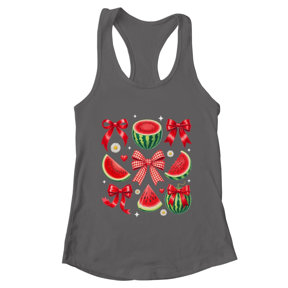 Retro Summer Vibes Watermelon Coquette Summer Fruit Melon Shirt & Tank Top | teecentury