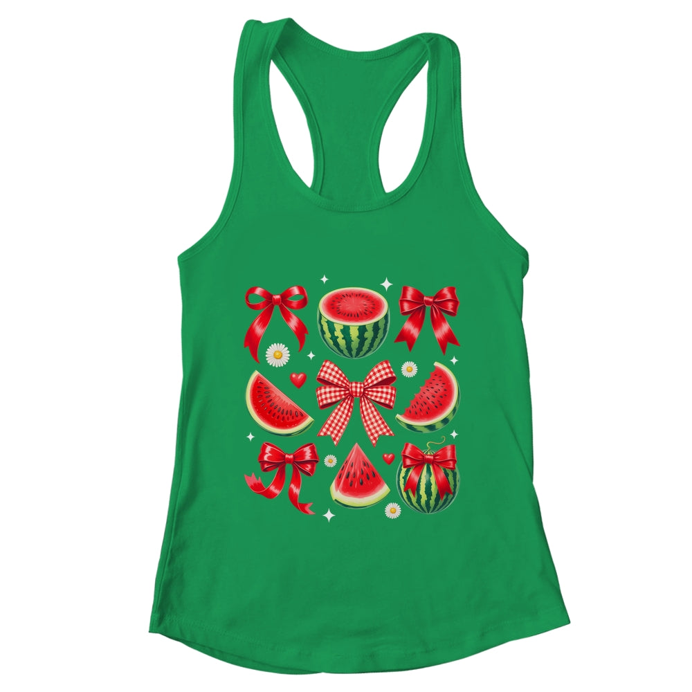 Retro Summer Vibes Watermelon Coquette Summer Fruit Melon Shirt & Tank Top | teecentury