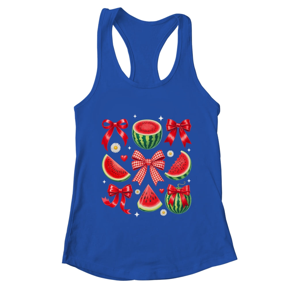 Retro Summer Vibes Watermelon Coquette Summer Fruit Melon Shirt & Tank Top | teecentury