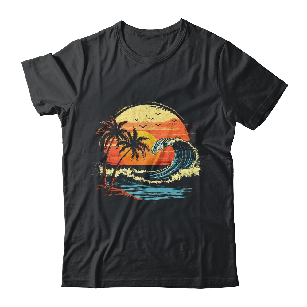 Retro Sunset Tropical Vintage Beach Palm Tree For Men Women Shirt & Tank Top | teecentury