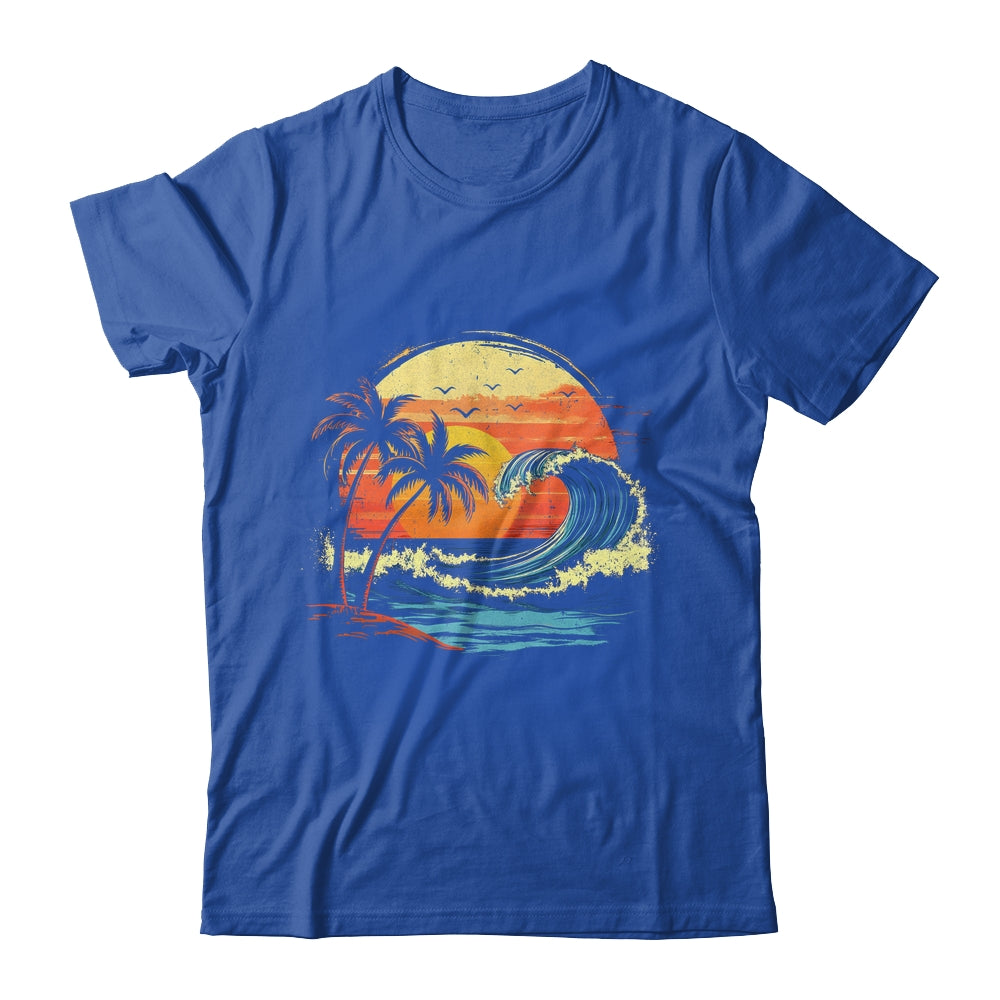 Retro Sunset Tropical Vintage Beach Palm Tree For Men Women Shirt & Tank Top | teecentury