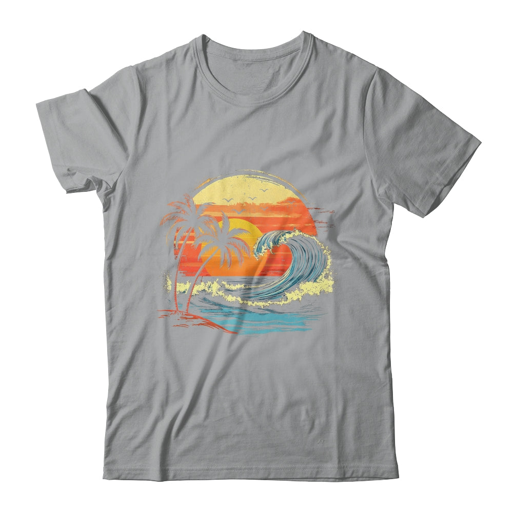 Retro Sunset Tropical Vintage Beach Palm Tree For Men Women Shirt & Tank Top | teecentury
