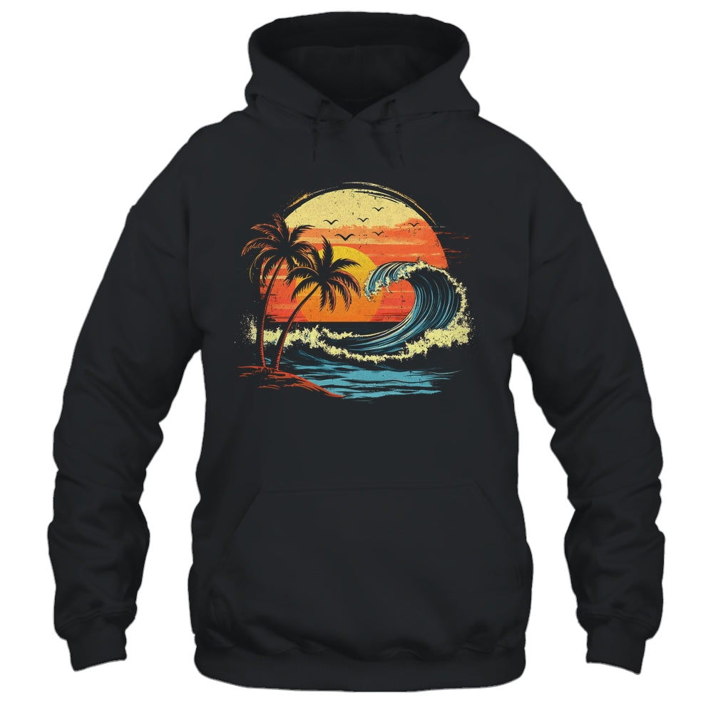 Retro Sunset Tropical Vintage Beach Palm Tree For Men Women Shirt & Tank Top | teecentury
