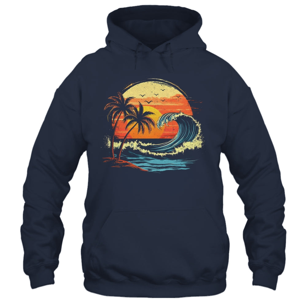 Retro Sunset Tropical Vintage Beach Palm Tree For Men Women Shirt & Tank Top | teecentury