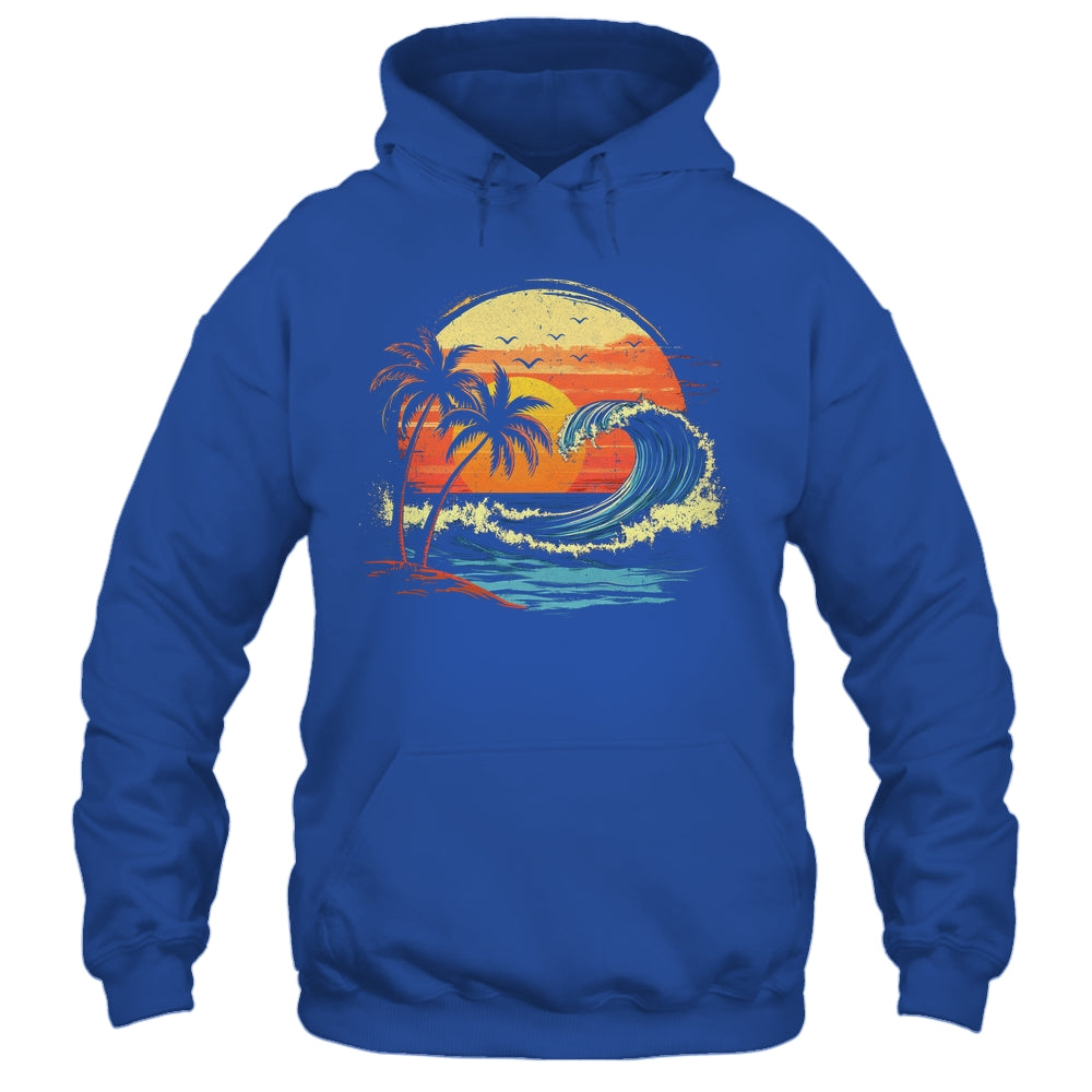 Retro Sunset Tropical Vintage Beach Palm Tree For Men Women Shirt & Tank Top | teecentury