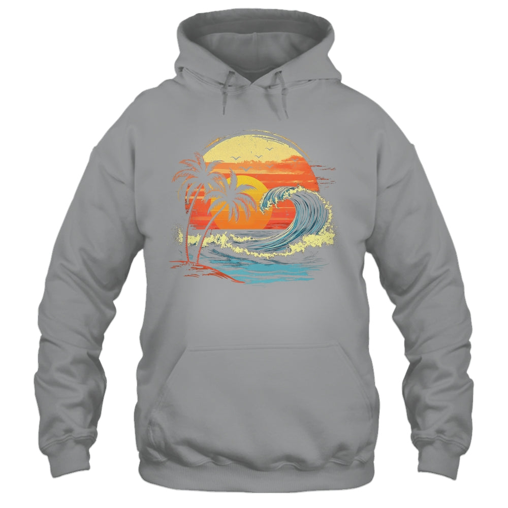Retro Sunset Tropical Vintage Beach Palm Tree For Men Women Shirt & Tank Top | teecentury
