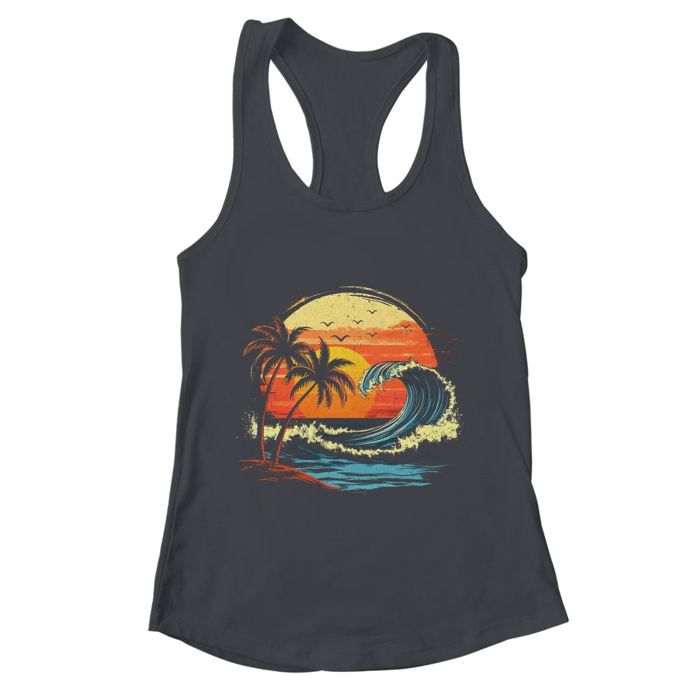 Retro Sunset Tropical Vintage Beach Palm Tree For Men Women Shirt & Tank Top | teecentury