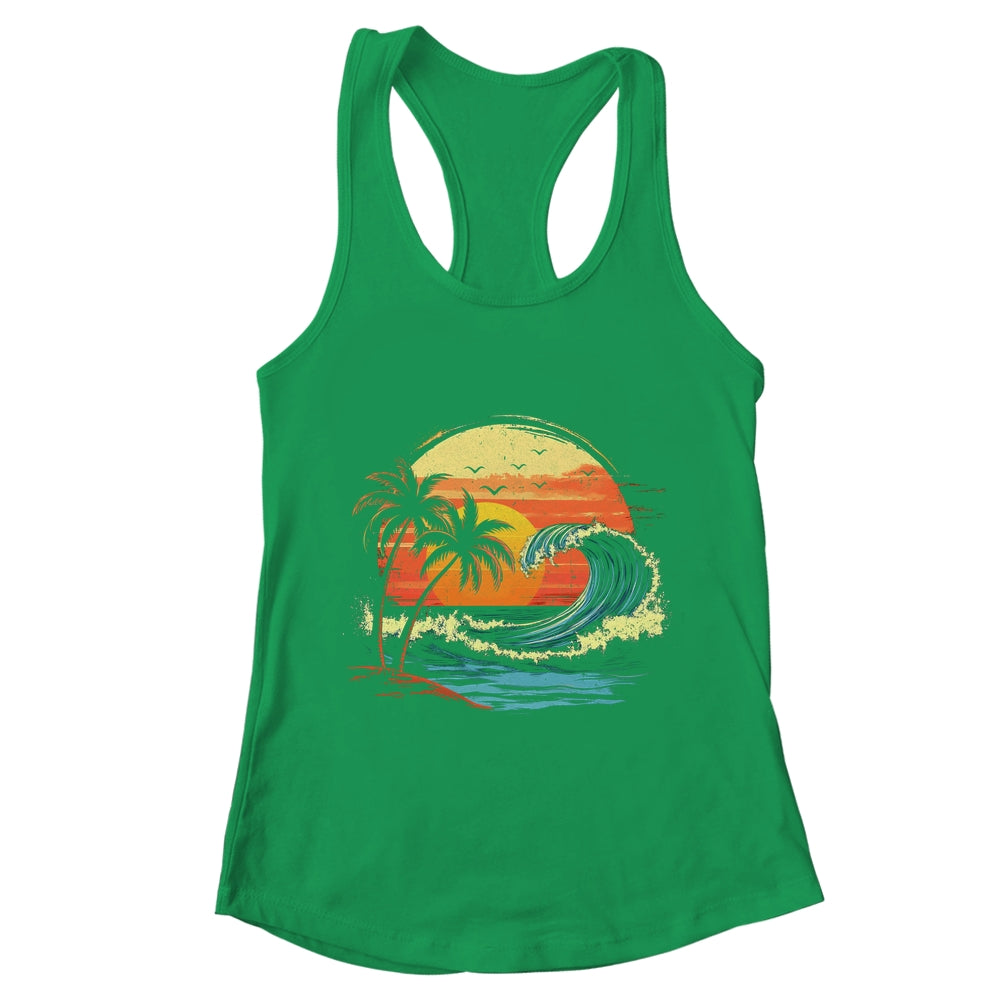Retro Sunset Tropical Vintage Beach Palm Tree For Men Women Shirt & Tank Top | teecentury
