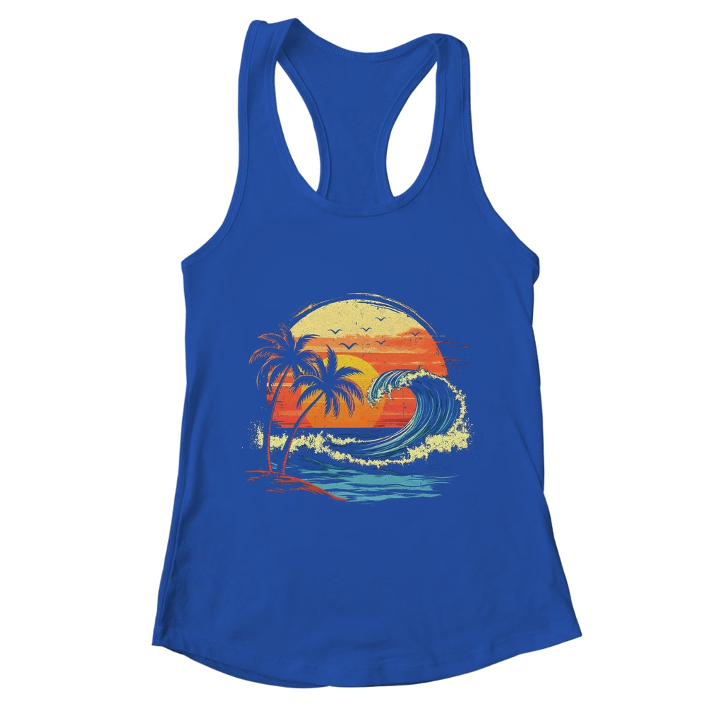 Retro Sunset Tropical Vintage Beach Palm Tree For Men Women Shirt & Tank Top | teecentury