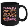 Retro Take Me To The Pumpkin Patch Flowers Fall Thanksgiving Mug | teecentury