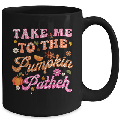 Retro Take Me To The Pumpkin Patch Flowers Fall Thanksgiving Mug | teecentury