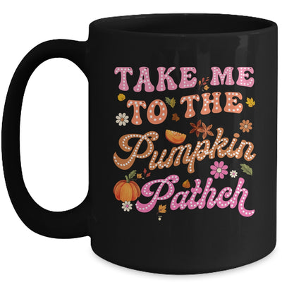 Retro Take Me To The Pumpkin Patch Flowers Fall Thanksgiving Mug | teecentury