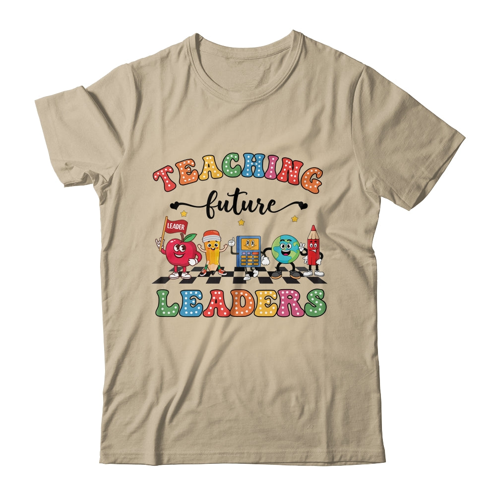 Retro Teaching Future Leaders Groovy Teacher Back To School Shirt & Hoodie | teecentury