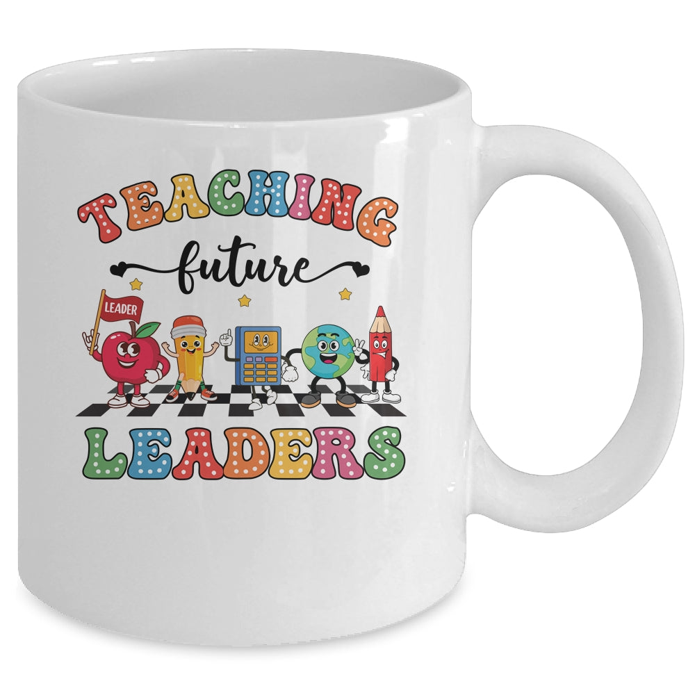 Retro Teaching Future Leaders Groovy Teacher Back To School Mug | teecentury