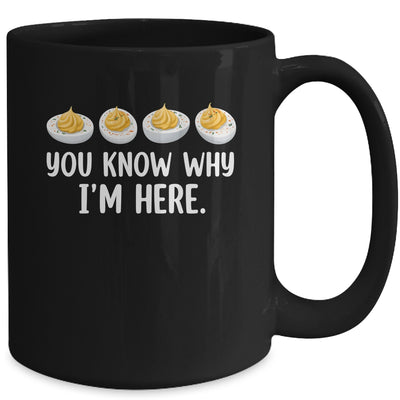 Retro Thanksgiving You Know Why I'm Here Deviled Egg Funny Mug | teecentury