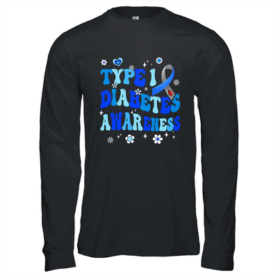 Retro Type 1 Diabetes Awareness Blue Ribbon T1D Warrior Shirt & Hoodie | teecentury
