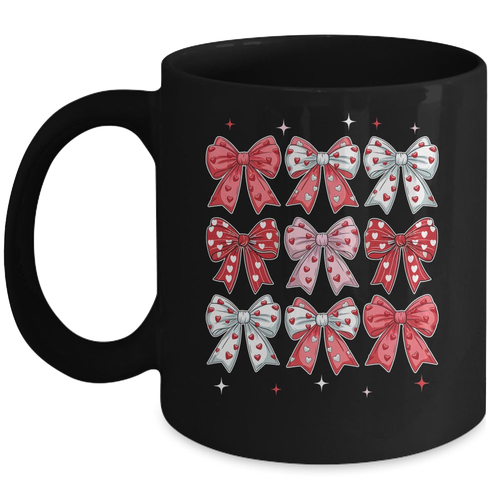 Retro Valentine's Day Heart Coquette Bow Women Kids Girl Mug | teecentury