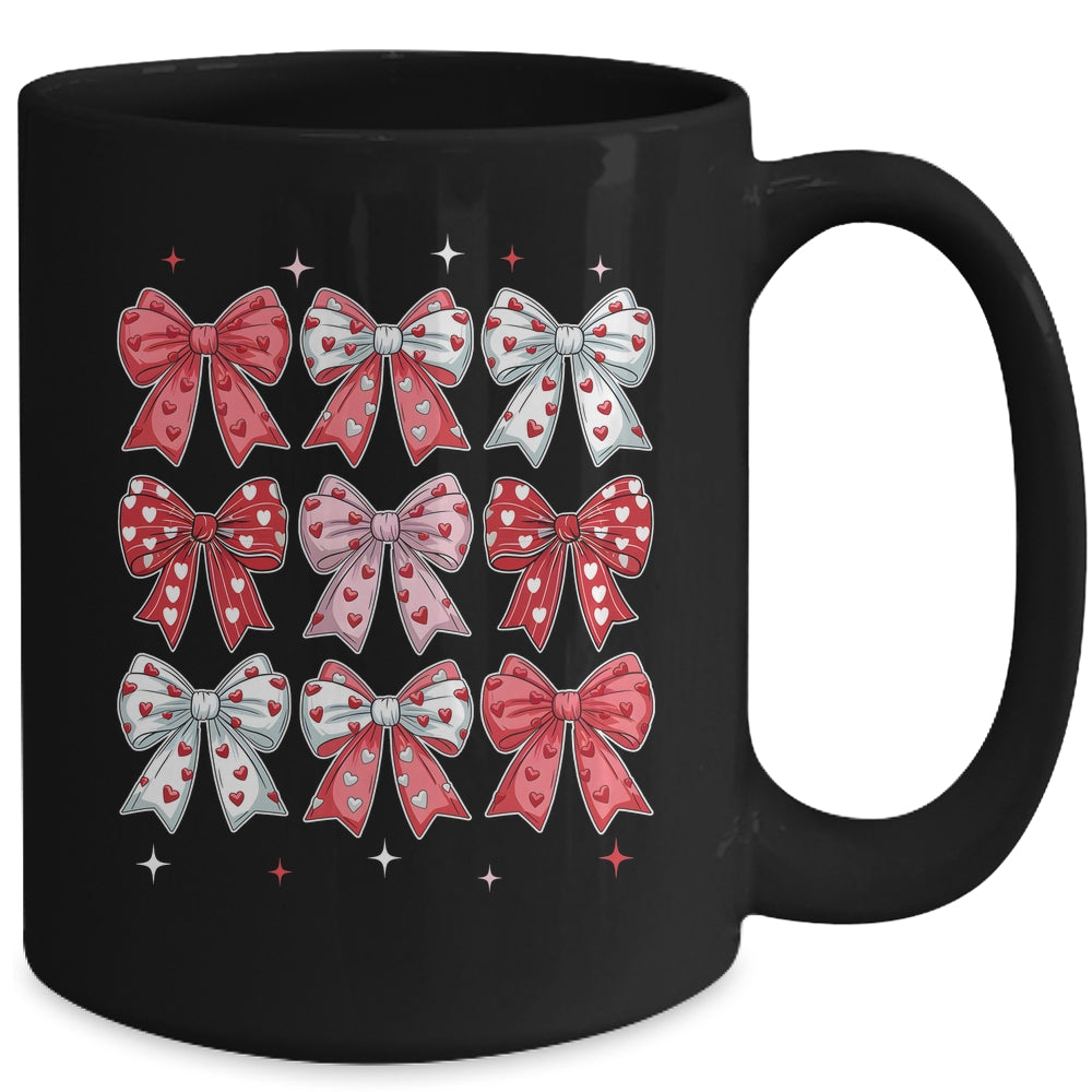 Retro Valentine's Day Heart Coquette Bow Women Kids Girl Mug | teecentury