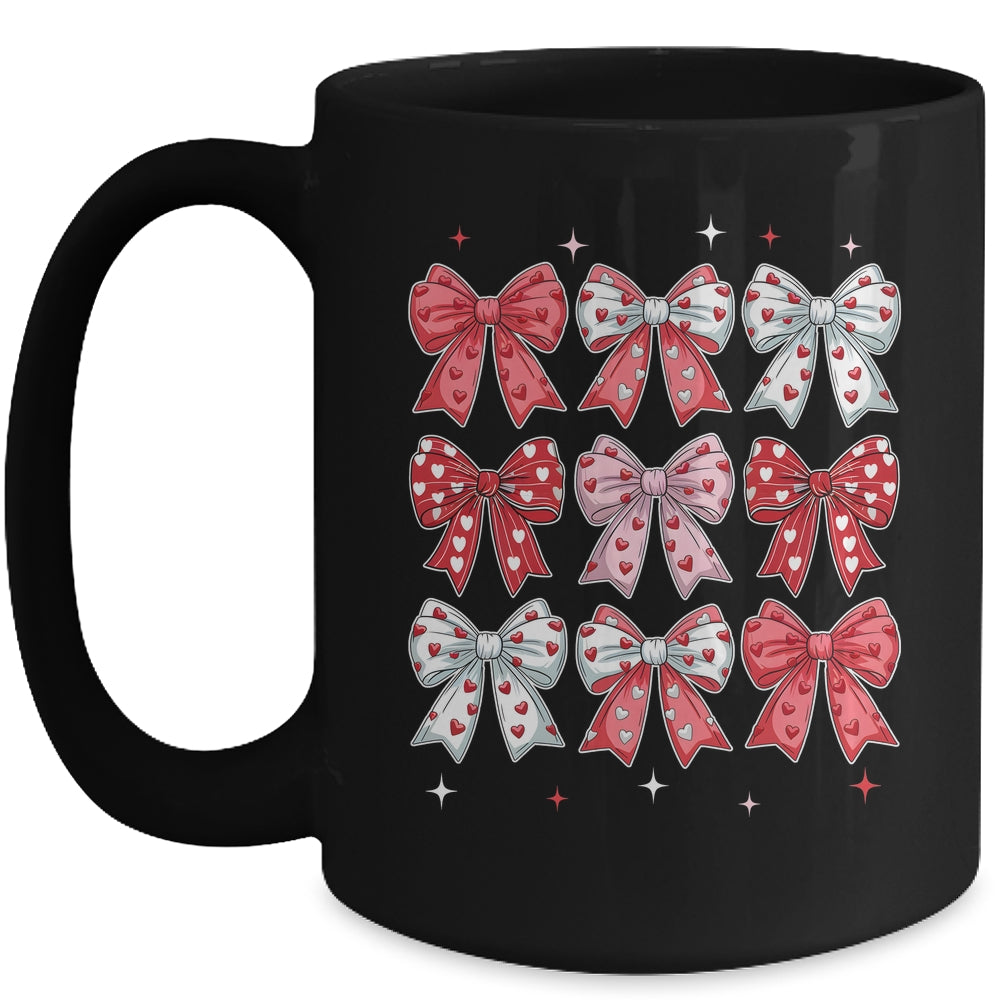 Retro Valentine's Day Heart Coquette Bow Women Kids Girl Mug | teecentury