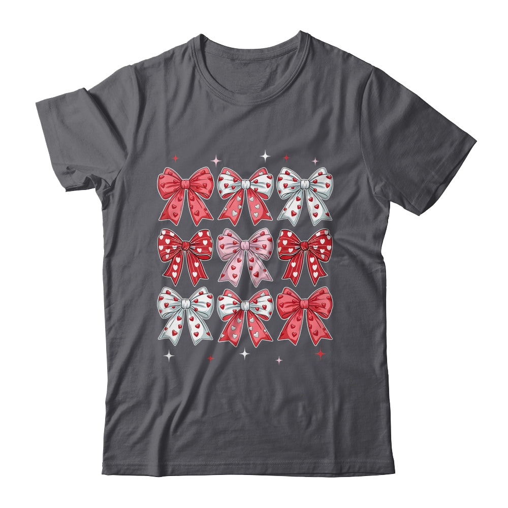 Retro Valentine's Day Heart Coquette Bow Women Kids Girl Shirt & Tank Top | teecentury