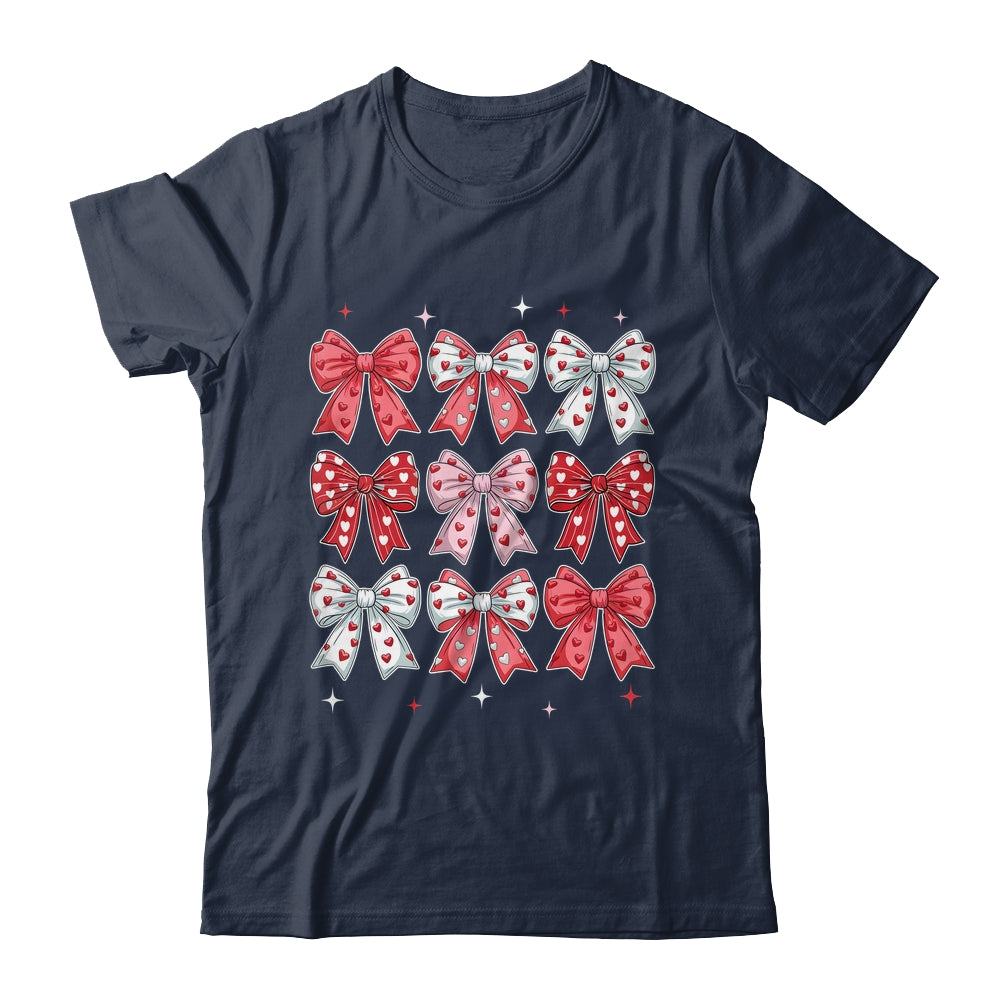 Retro Valentine's Day Heart Coquette Bow Women Kids Girl Shirt & Tank Top | teecentury
