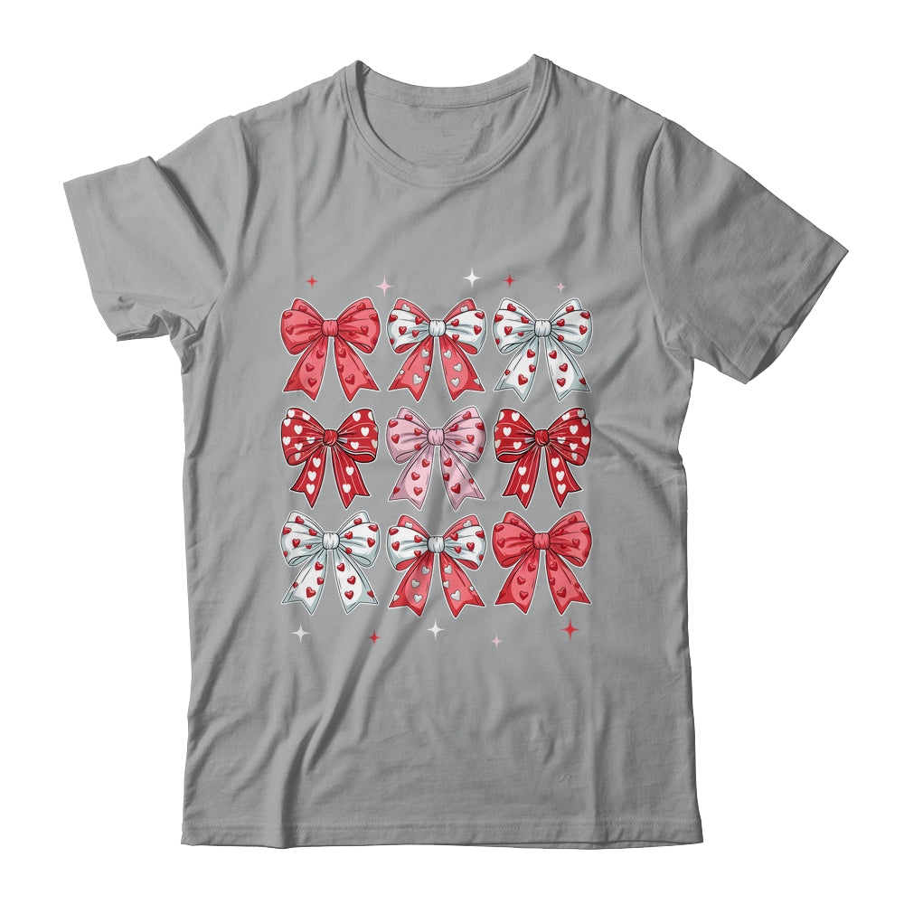 Retro Valentine's Day Heart Coquette Bow Women Kids Girl Shirt & Tank Top | teecentury