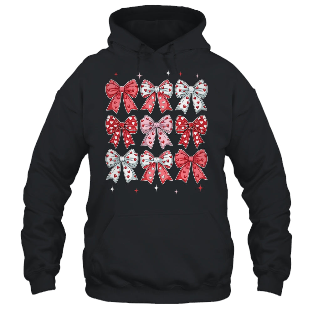 Retro Valentine's Day Heart Coquette Bow Women Kids Girl Shirt & Tank Top | teecentury