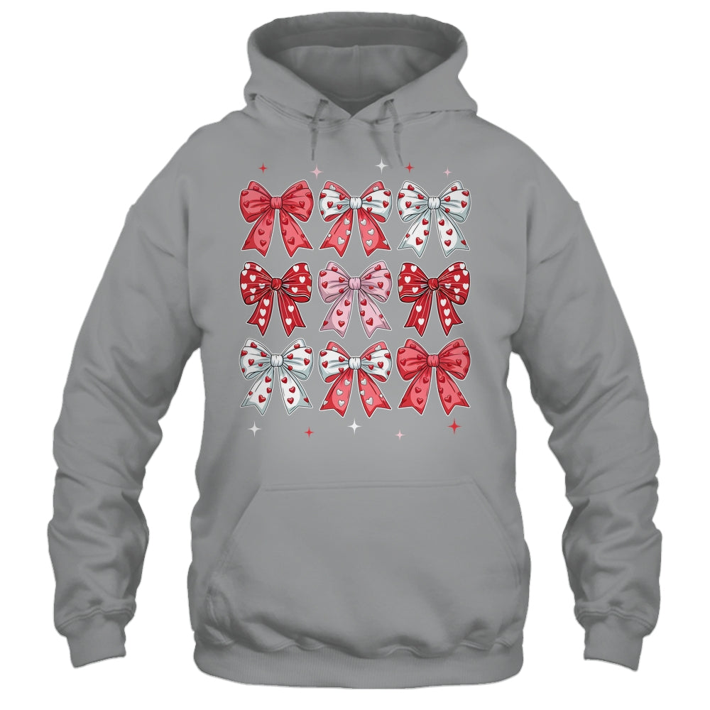 Retro Valentine's Day Heart Coquette Bow Women Kids Girl Shirt & Tank Top | teecentury