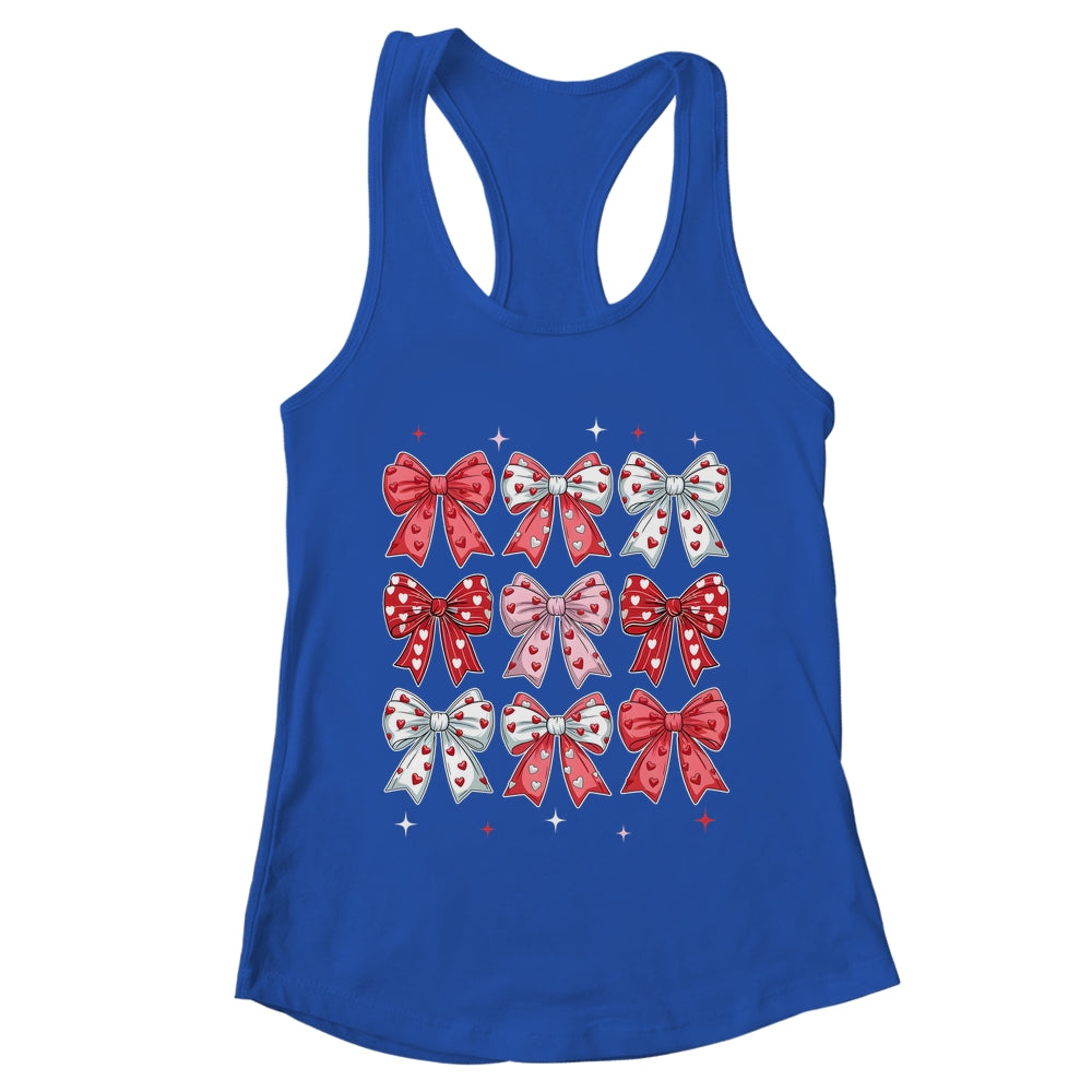 Retro Valentine's Day Heart Coquette Bow Women Kids Girl Shirt & Tank Top | teecentury
