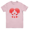 Retro Valentines Day Bigfoot Sasquatch Heart Boy Kids Funny Youth Shirt | teecentury