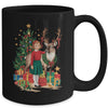 Retro Vintage Christmas 1950 1960 Girl Reindeer Xmas Tree Mug | teecentury