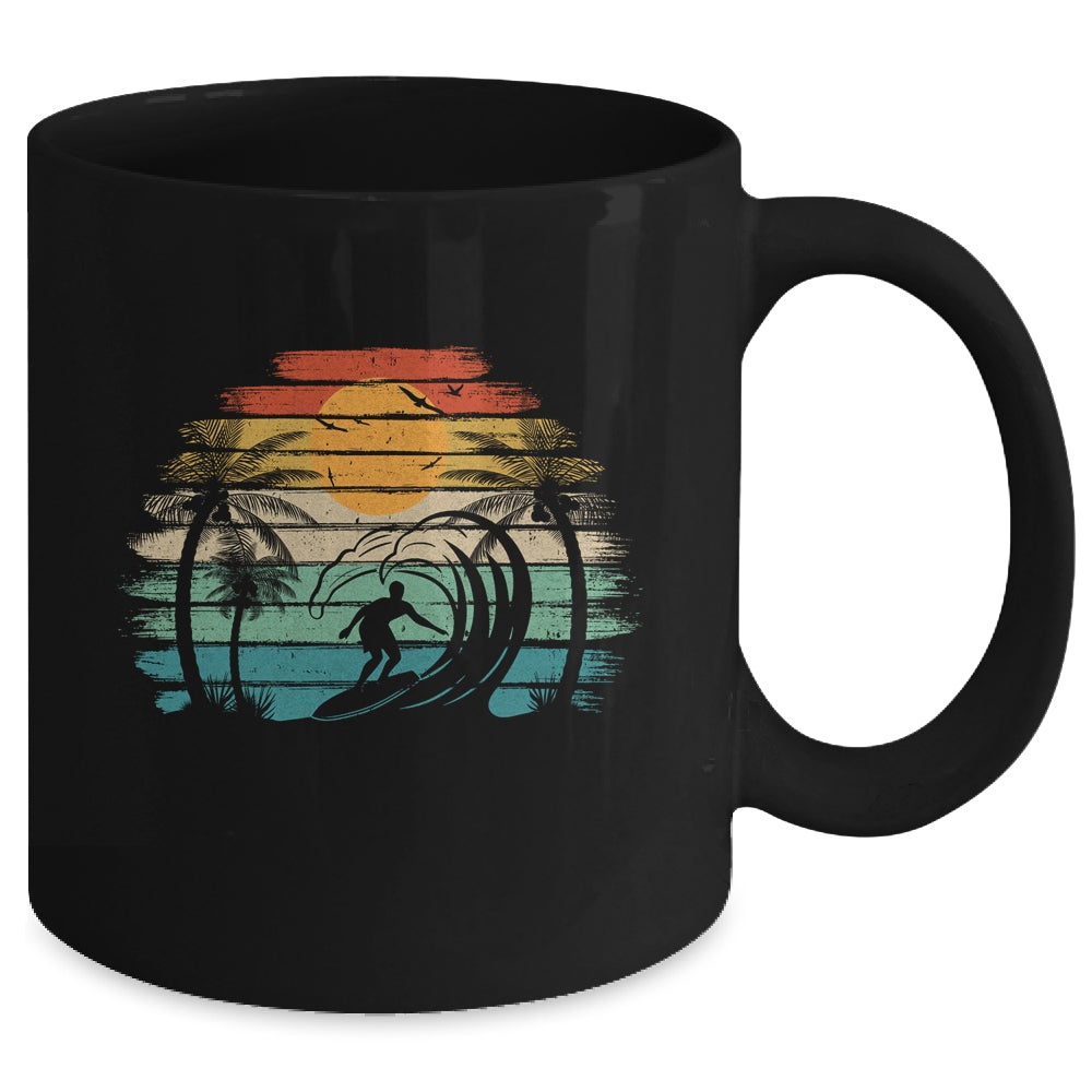 Retro Vintage Surfboard Surfing Surfboarder Wave Surfer Mug | teecentury