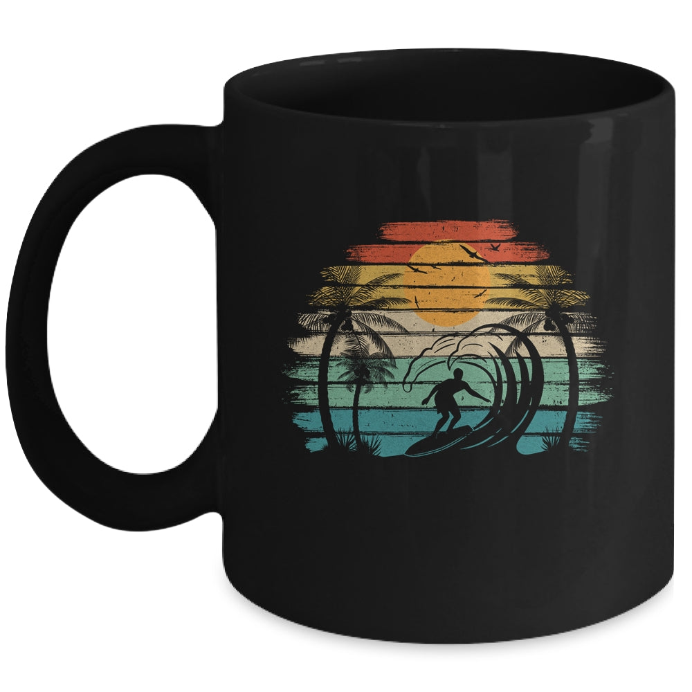 Retro Vintage Surfboard Surfing Surfboarder Wave Surfer Mug | teecentury