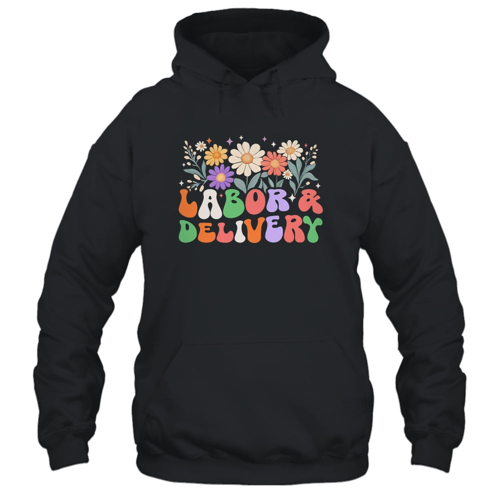 Retro Wildflowers Labor And Delivery Nurse Back To School Shirt & Hoodie | teecentury