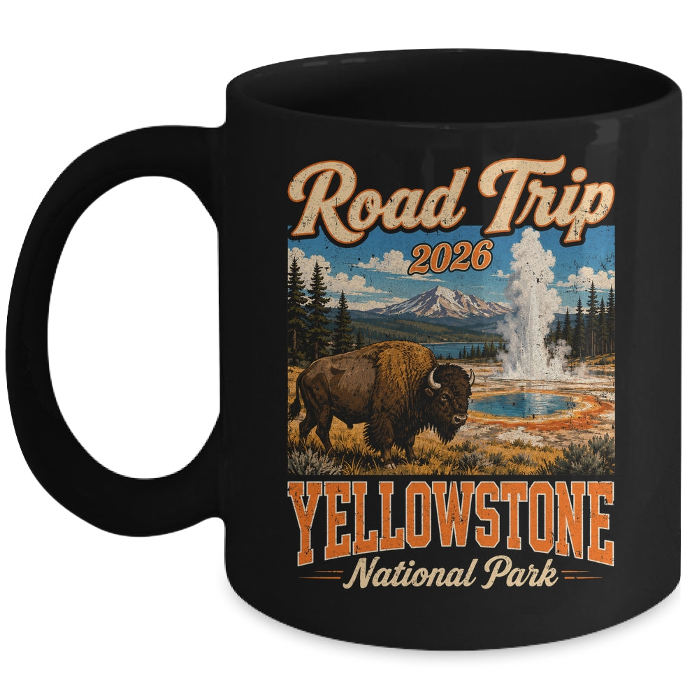 Road Trip 2026 Yellowstone National Park Bison Men Women Mug | teecentury