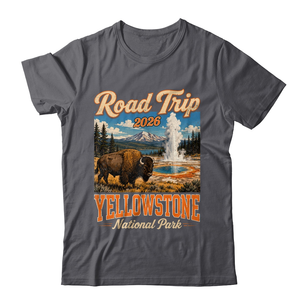 Road Trip 2026 Yellowstone National Park Bison Men Women Shirt & Tank Top | teecentury