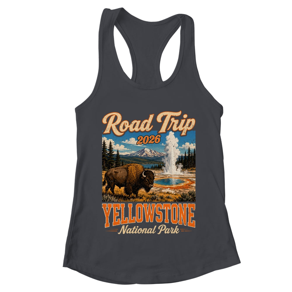 Road Trip 2026 Yellowstone National Park Bison Men Women Shirt & Tank Top | teecentury
