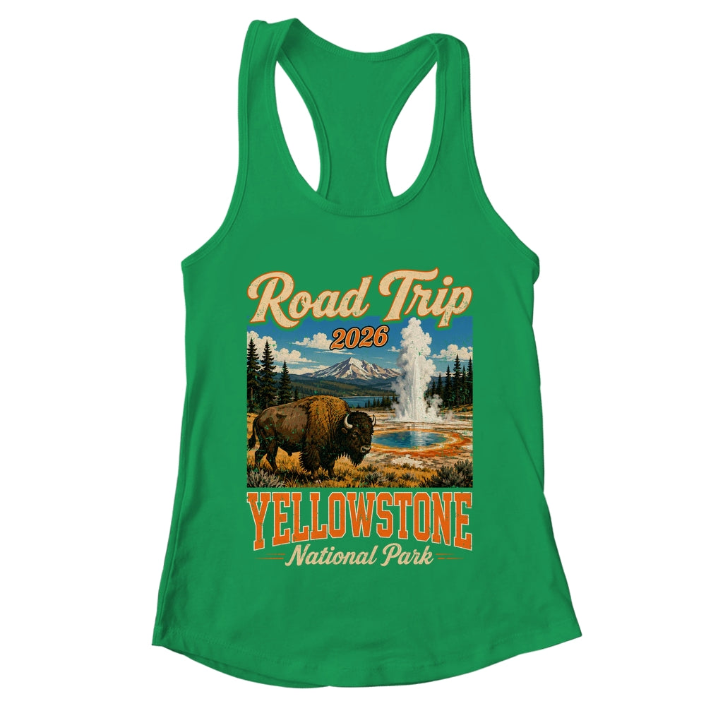 Road Trip 2026 Yellowstone National Park Bison Men Women Shirt & Tank Top | teecentury