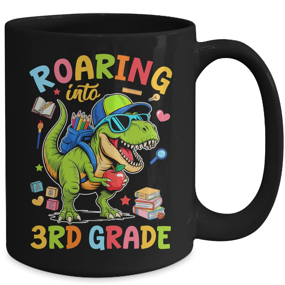 Roaring Into 3rd Grade Back To School Boys T-Rex Dinosaur Mug | teecentury